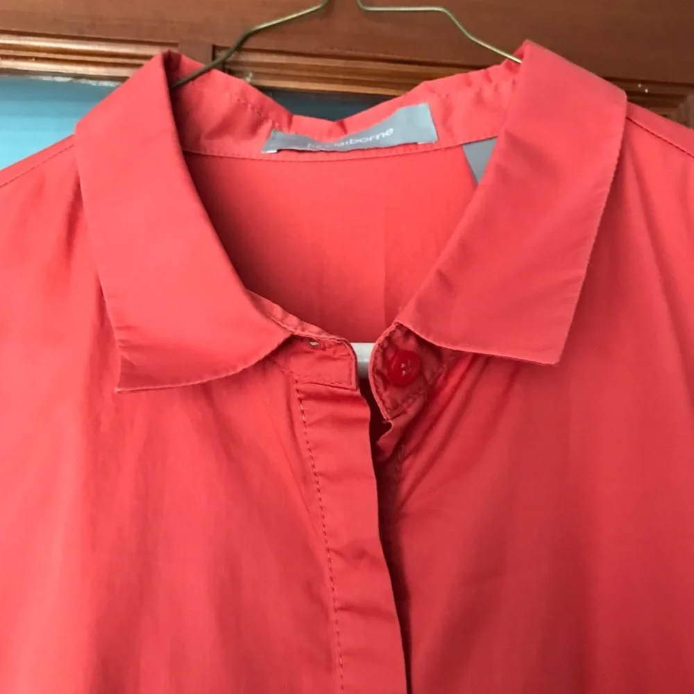 Coral Shirt Dress - Picture 2 of 9